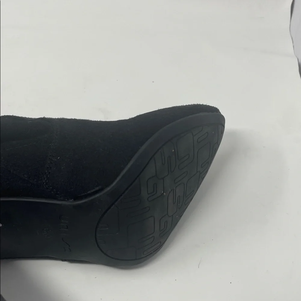 Unisa Over The Knee Black Heeled Faux Suede Boots Size 6 Like New Condition